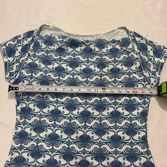 Title Nine Womens Medium Abstract Short Sleeve Athletic Mini Dress Athleisure - Picture 8 of 8